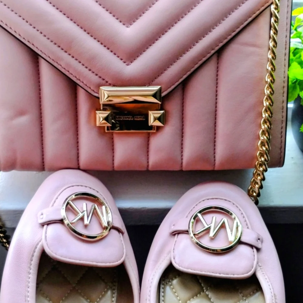 Michael Kors Pink With Gold Ballet Flats Shoes - Picture 4 of 4
